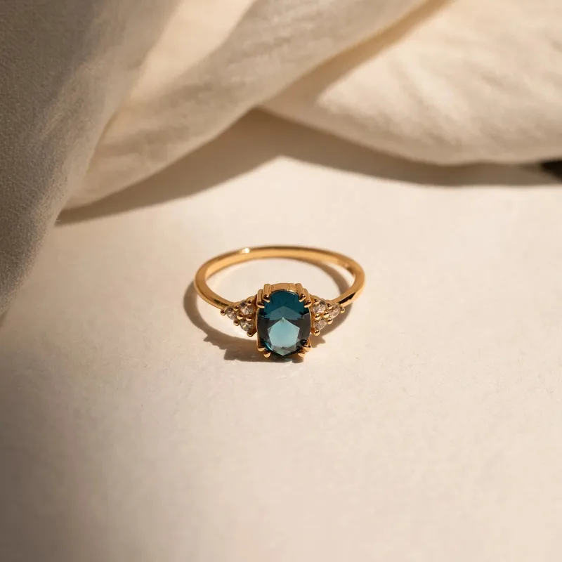 Blue Topaz Ring- Size 6